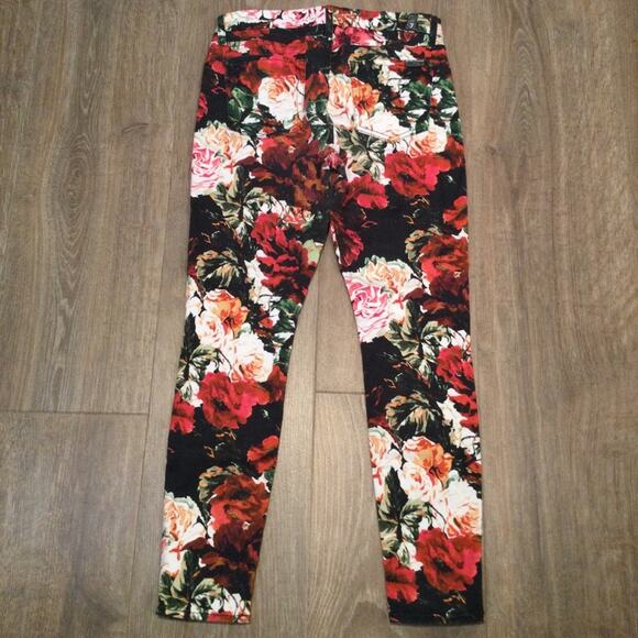 7FAM Super Skinny Ankle Floral Jeans 30 - Picture 3 of 8